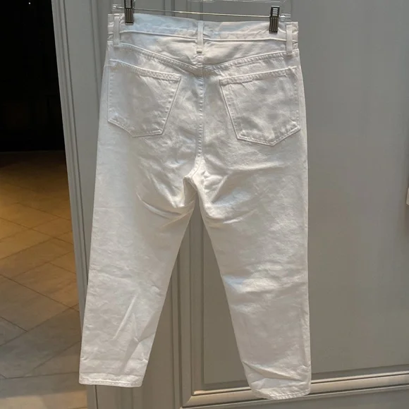 FRAME DENIM THE STEVIE CROP WHITE JEAN SIZE 24